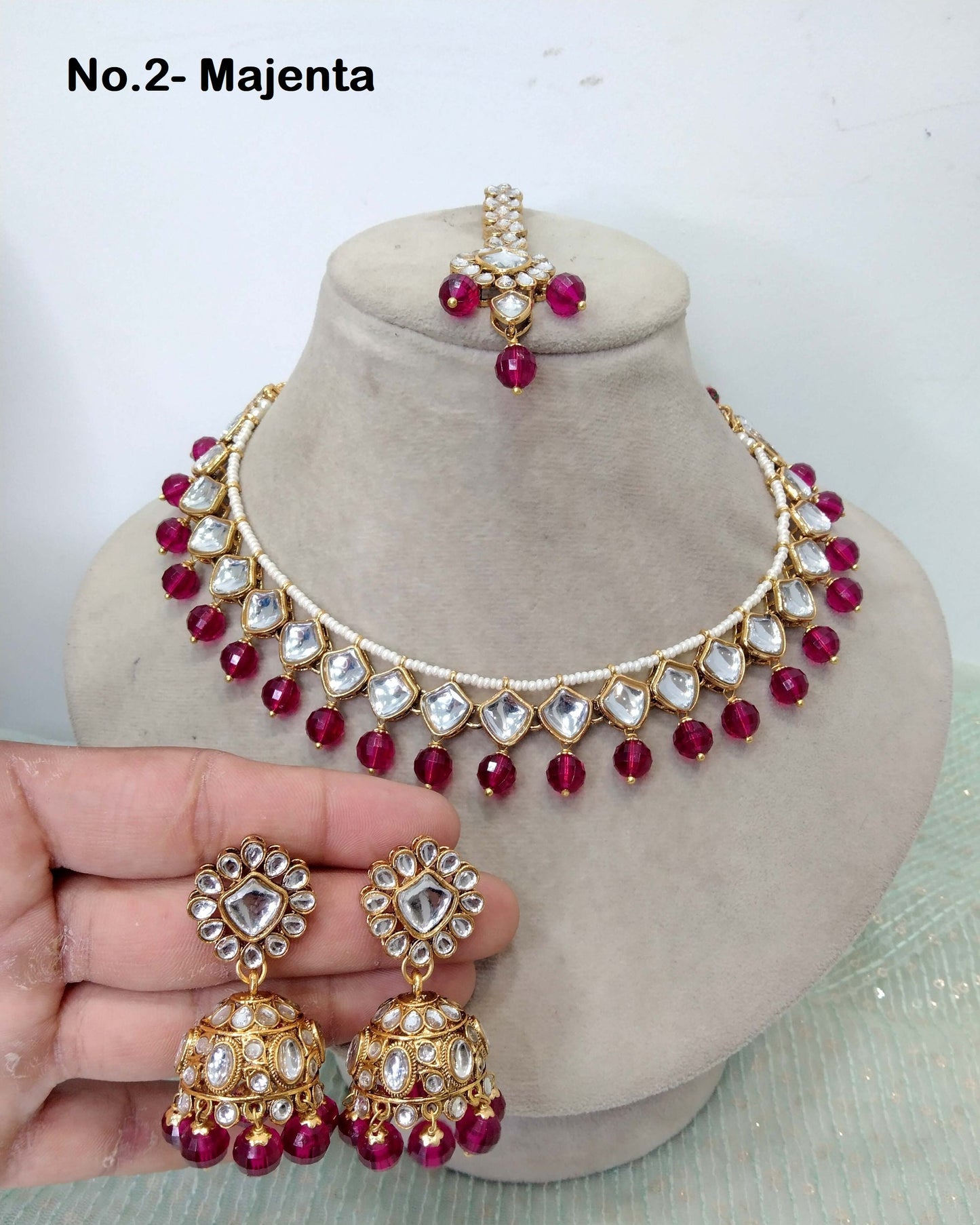 Indian  Jewellery , Kundan necklace Set Indian Wedding Bridal Ethnic Bridal Necklace,bridesmaid shakira set,Punjabi set