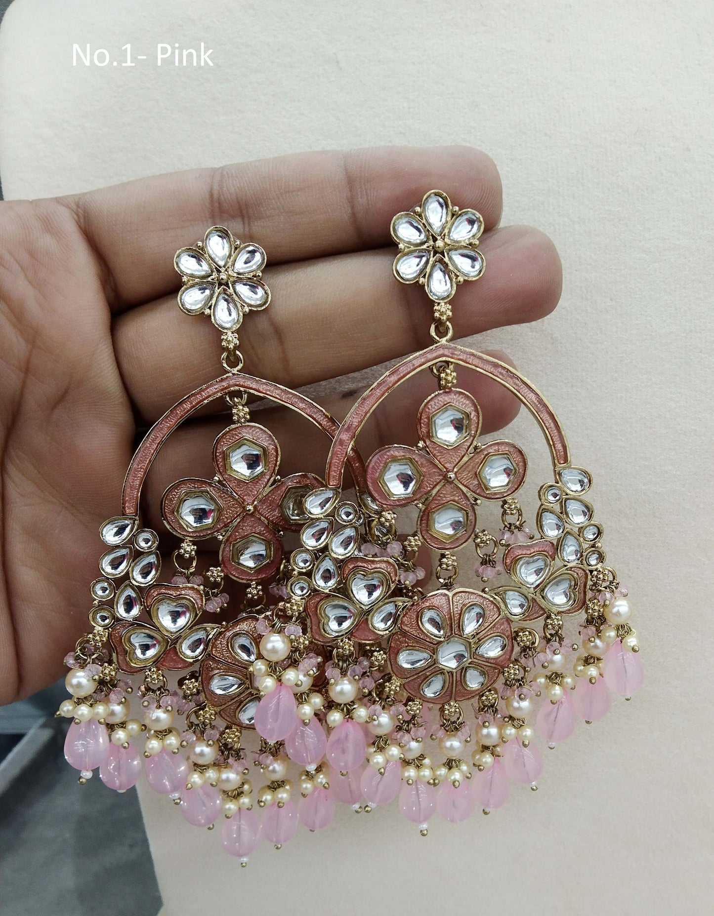 Indian kundan chandballi Earrings Jewellery/ bollywood Earrings tinki Set