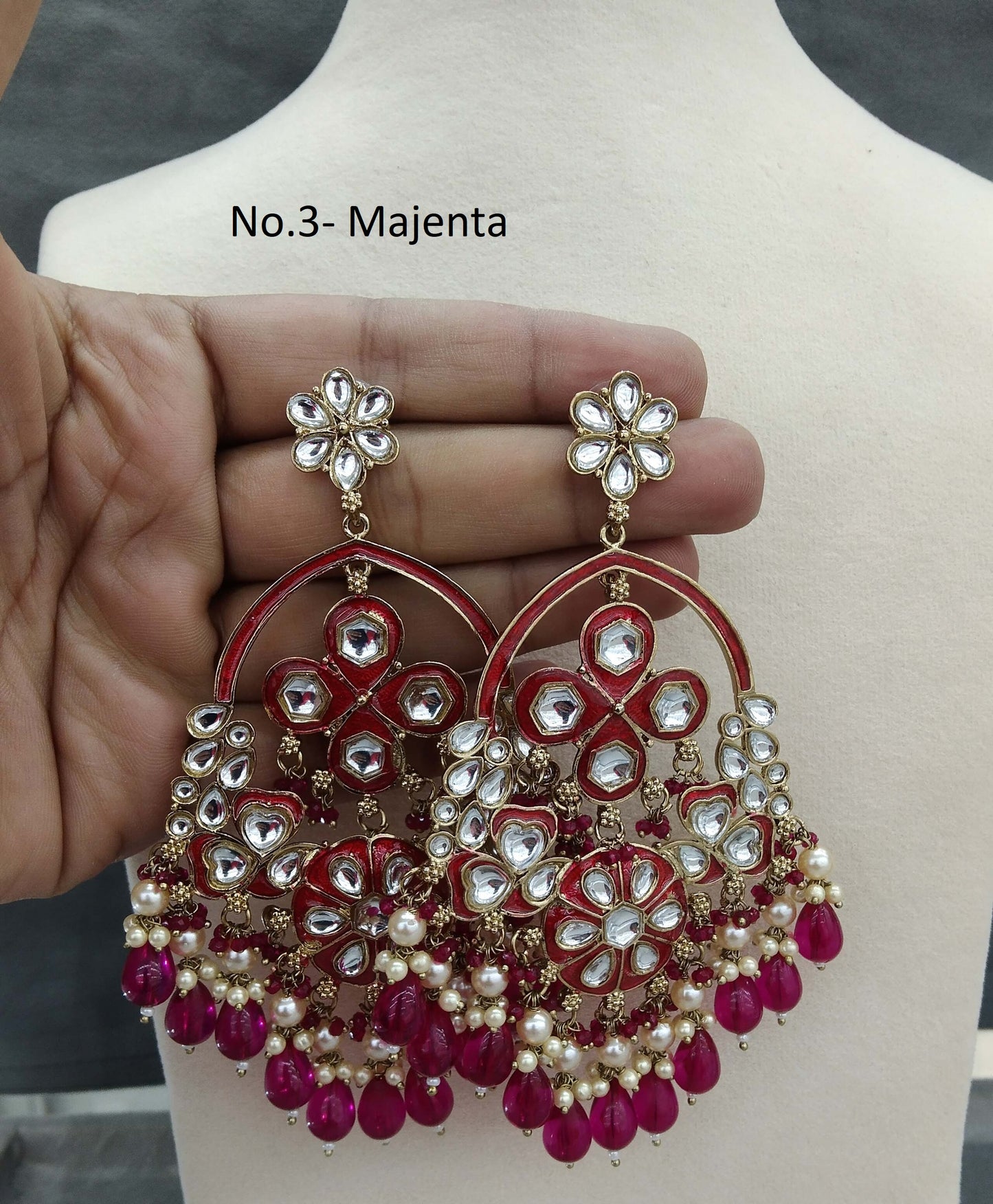 Indian kundan chandballi Earrings Jewellery/ bollywood Earrings tinki Set