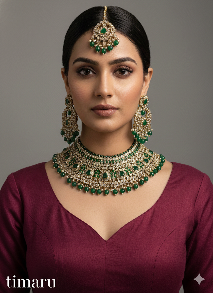 Indian Jewellery/Dark gold necklace Set/Bollywood Gold Indian Jewelry Jewellery timaru Set /Bridesmaid jewellery sets