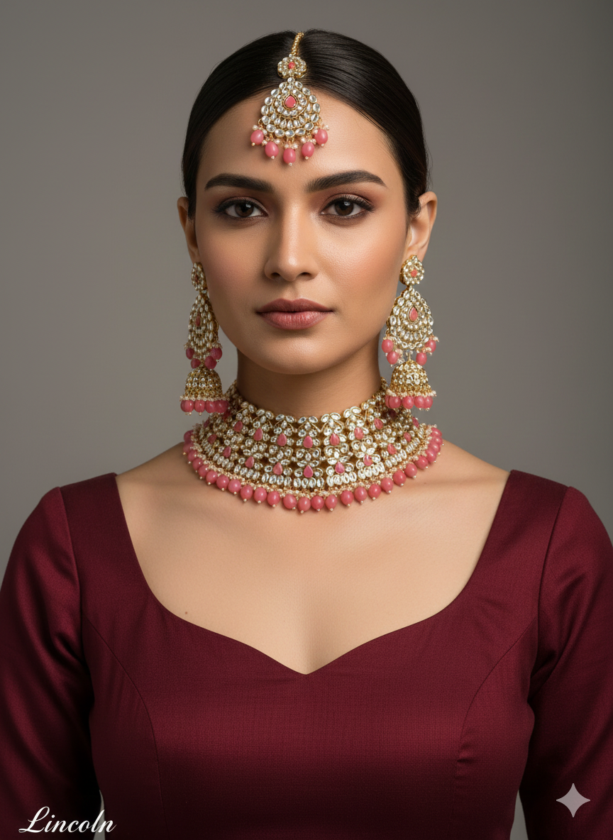 Indian jewellery kundan Choker Set Necklace Earrings Set Indian lincoln Jewellery Necklace Set/Indian Choker Set