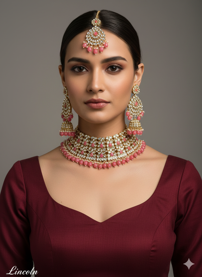 Indian jewellery kundan Choker Set Necklace Earrings Set Indian lincoln Jewellery Necklace Set/Indian Choker Set