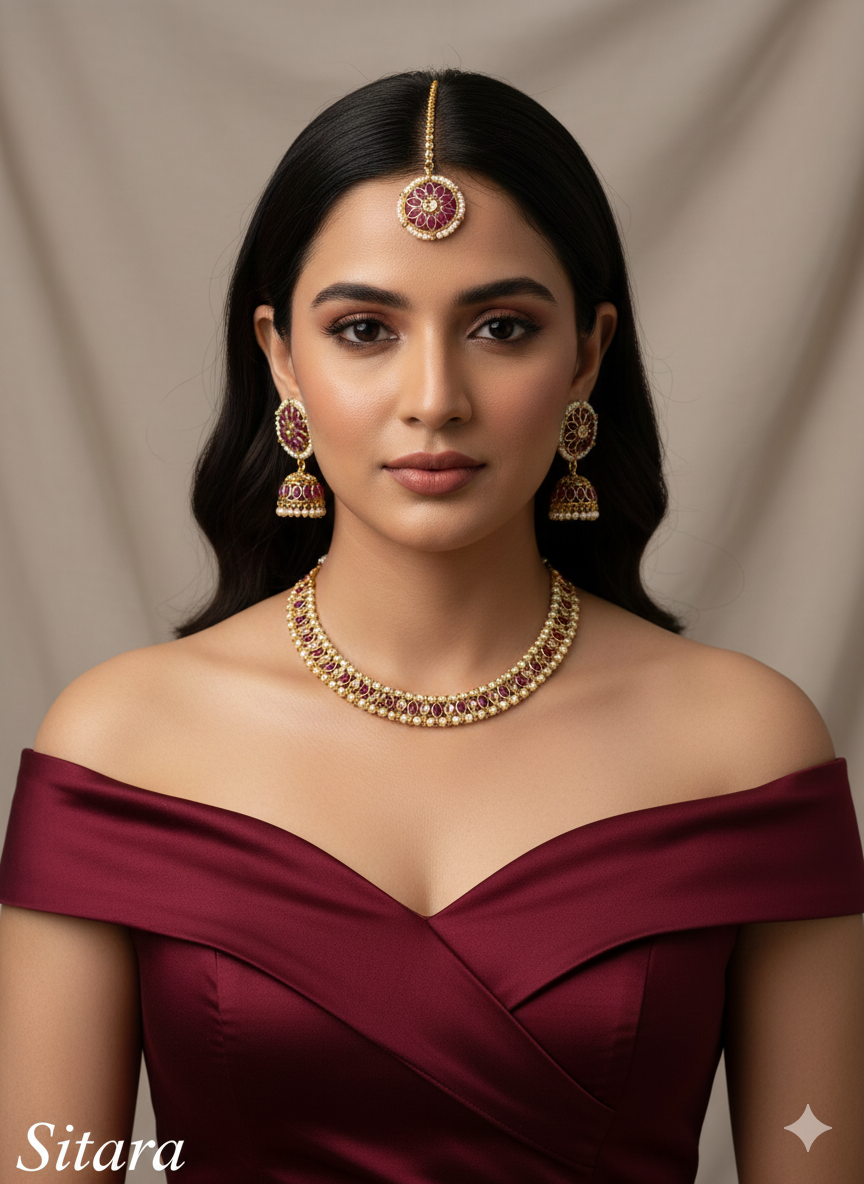 Indian  Jewellery/Silver rama green necklace Set//jewellery sitara sets