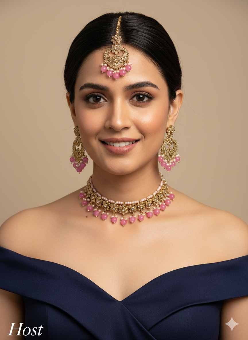 Antique Gold choker Set/ dark gold ruby choker Indian host Jewellery