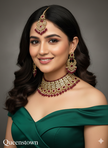 Indian  Jewellery/Dark gold necklace Set/Bollywood Gold Indian Jewelry Jewellery queenstown Set /Bridesmaid jewellery sets