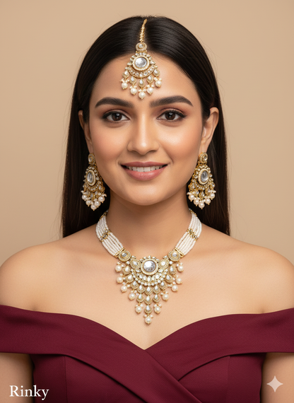 Maroon kundan Choker Indian jewellery Rinki sets