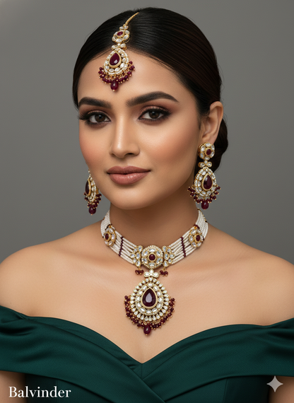 Mint kundan Indian jewellery choker Balwinder sets