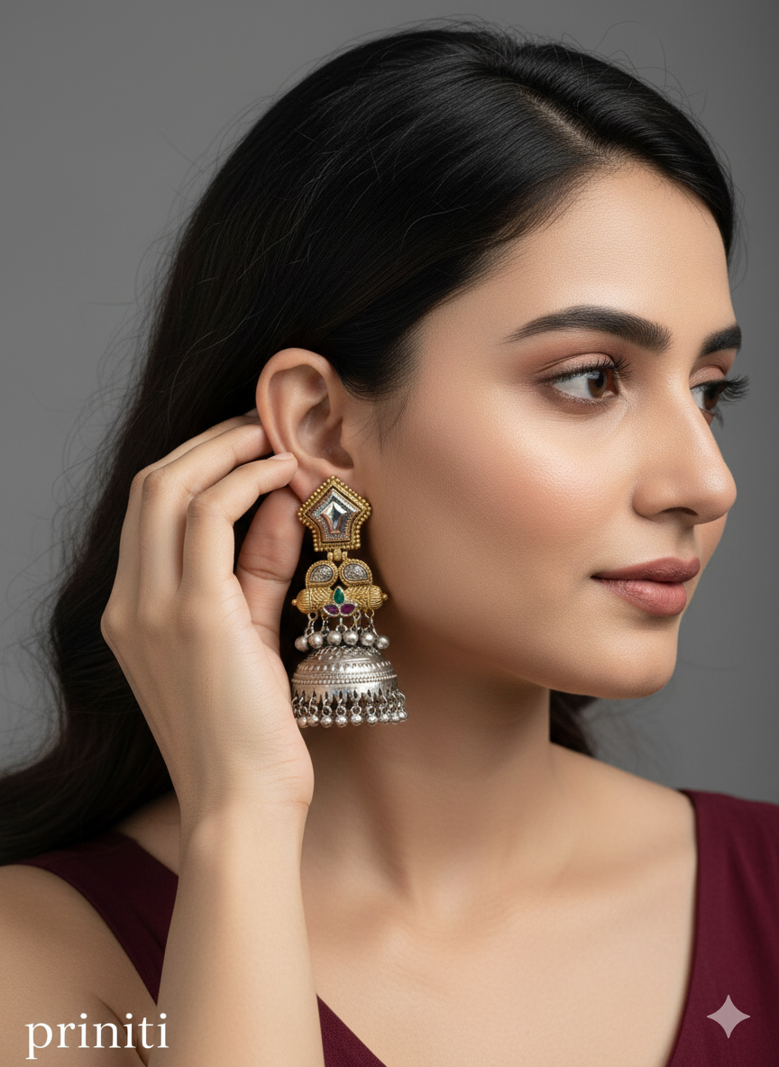 Brass Jhumka Bollywood  Priniti Earrings
