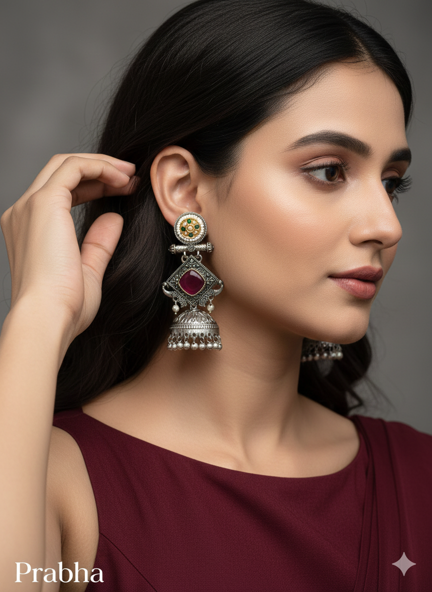 Brass Jhumka Bollywood Prabha Earrings