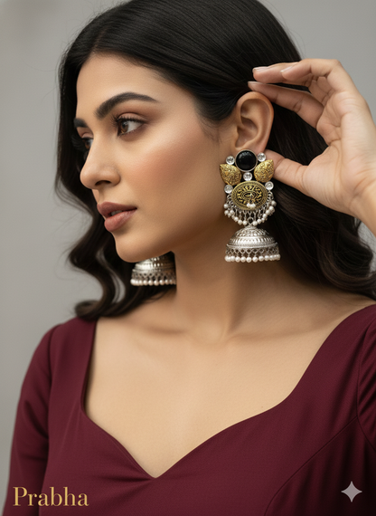 Brass Jhumka Bollywood Prabha Earrings
