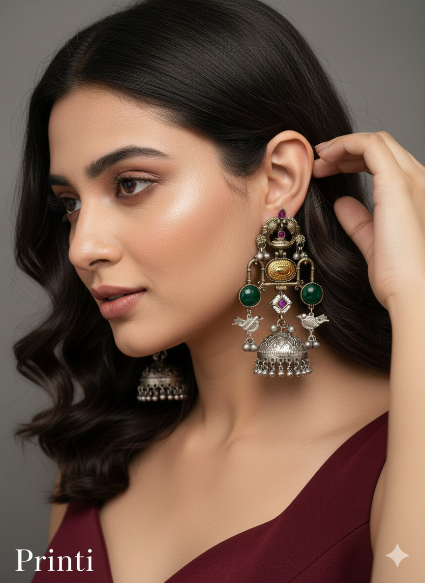 Brass Jhumka Bollywood  Priniti Earrings