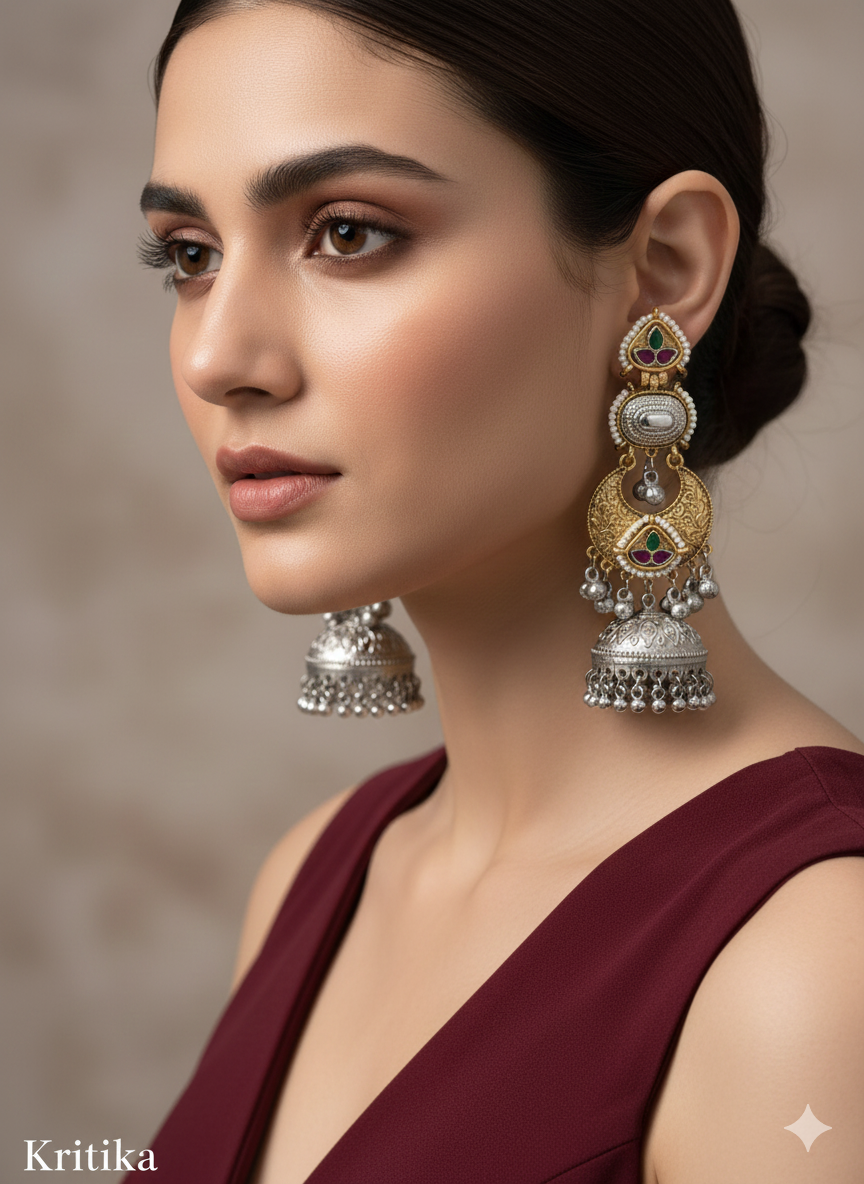 Brass Jhumka Bollywood  Kritika Earrings