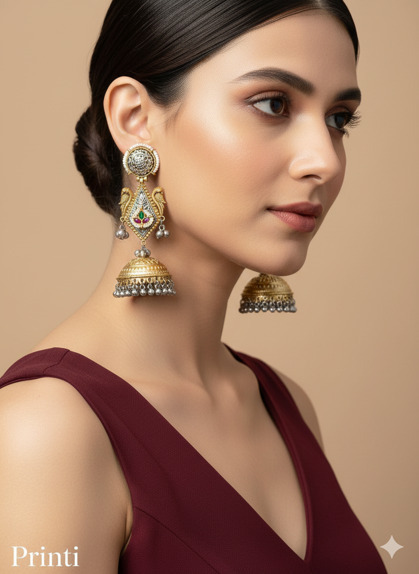 Brass Jhumka Bollywood  Priniti Earrings