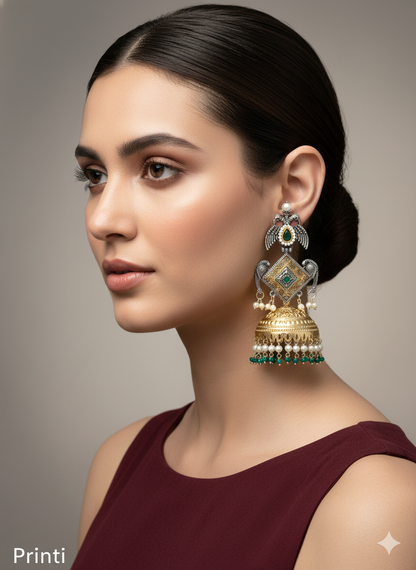Brass Jhumka Bollywood  Priniti Earrings