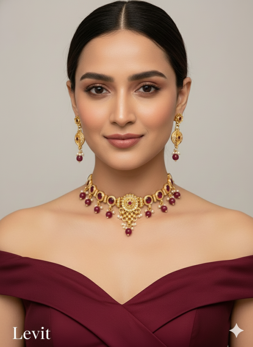 Choker Set / India polki  choker Jewellery set/Indian levit choker set