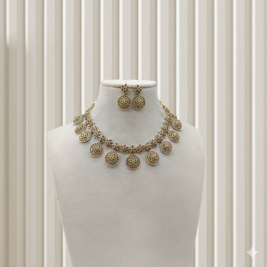 Gold Polki Necklace set/ Gold Necklace Mintin sets