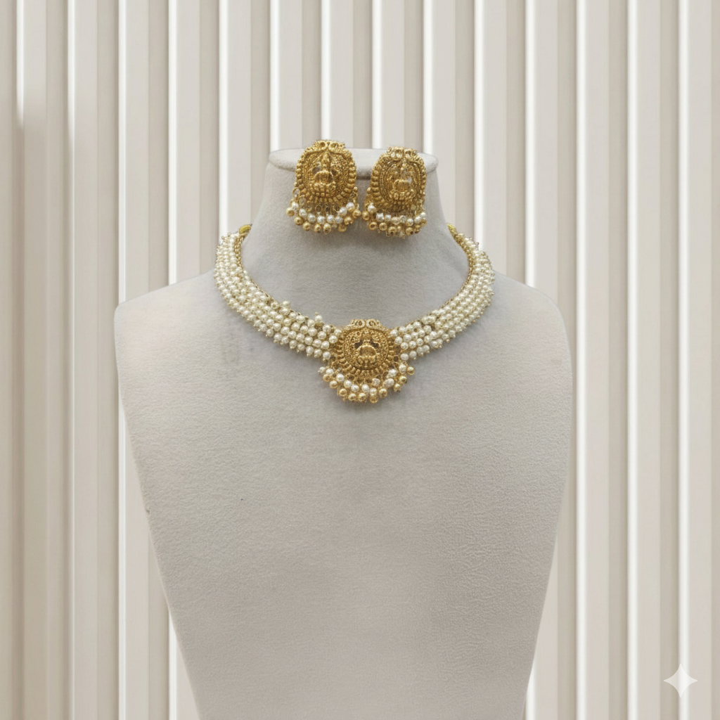 Gold Polki Necklace set/ Gold Necklace Mintin sets
