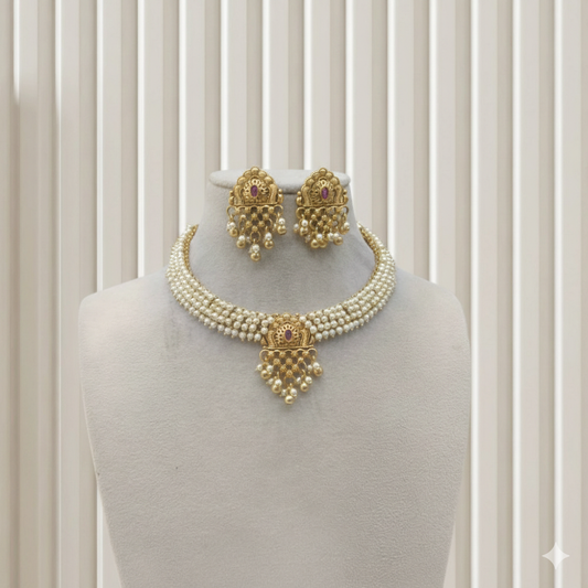 Gold Polki Necklace set/ Gold Necklace Mintin sets