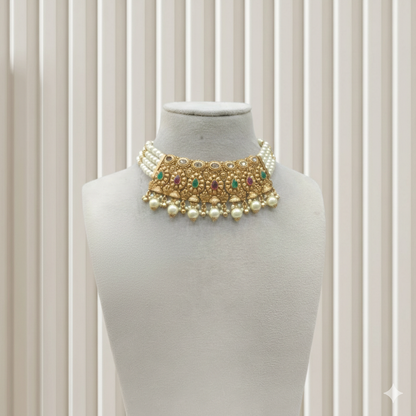 Gold Polki Necklace set/ Gold Necklace Mintin sets