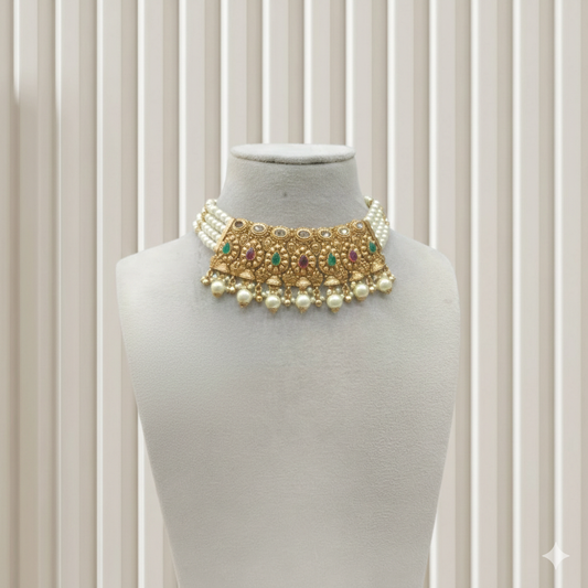 Gold Polki Necklace set/ Gold Necklace Mintin sets