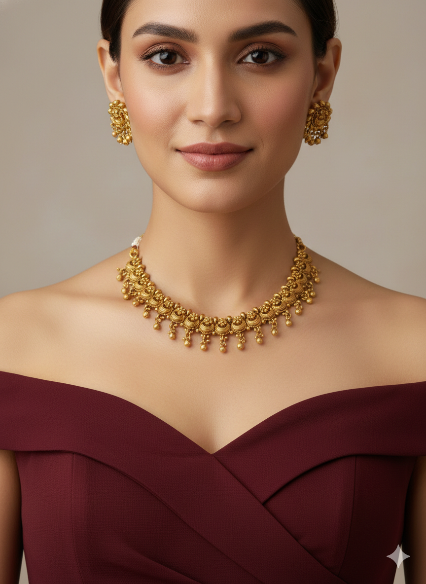 Gold Polki Necklace set/ Gold Necklace Amiri sets