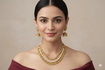 Gold Polki Necklace set/ Gold Necklace Amiri sets