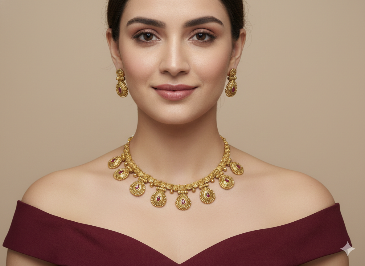 Gold Polki Necklace set/ Gold Necklace Amiri sets