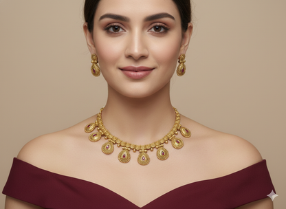 Gold Polki Necklace set/ Gold Necklace Amiri sets