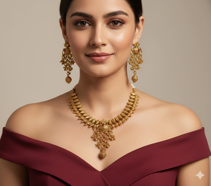 Gold Polki Necklace set/ Gold Necklace Amiri sets