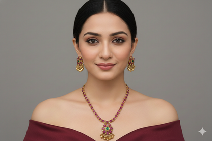 Gold Polki Necklace set/ Gold Necklace Amiri sets