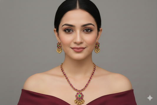 Gold Polki Necklace set/ Gold Necklace Amiri sets