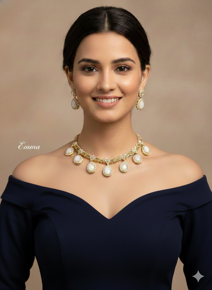White Necklace Indian Jewellery Emma Set