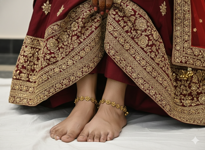 Gold Anklets Jhanjar Payal Indian Jewellery  Set
