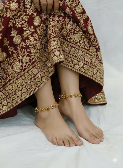 Gold Anklets Jhanjar Payal Indian Jewellery  Set