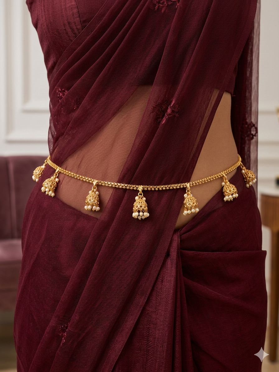 Gold Indian Belly Chain kamarbelt Saree Chain