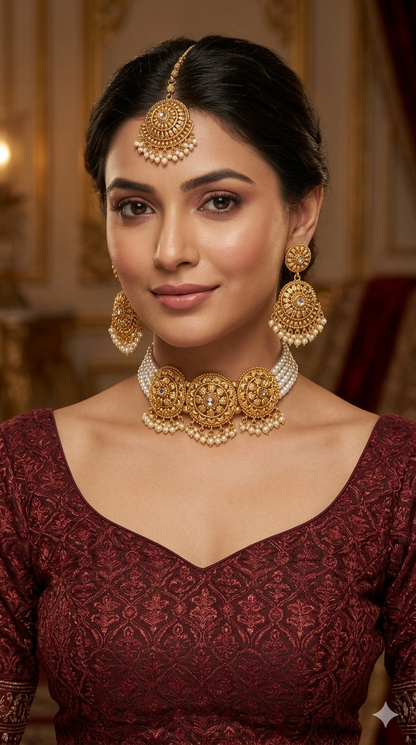 Gold Polki Kundan choker set/ Gold choker Kripa set