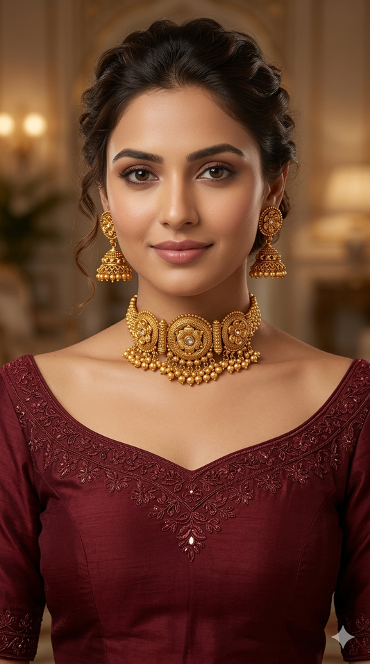 Gold Polki Kundan choker set/ Gold choker May set
