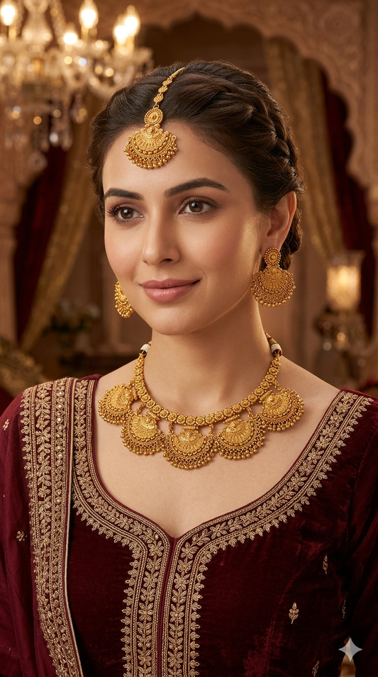 Gold Polki Necklace Jewellery Lucy Set
