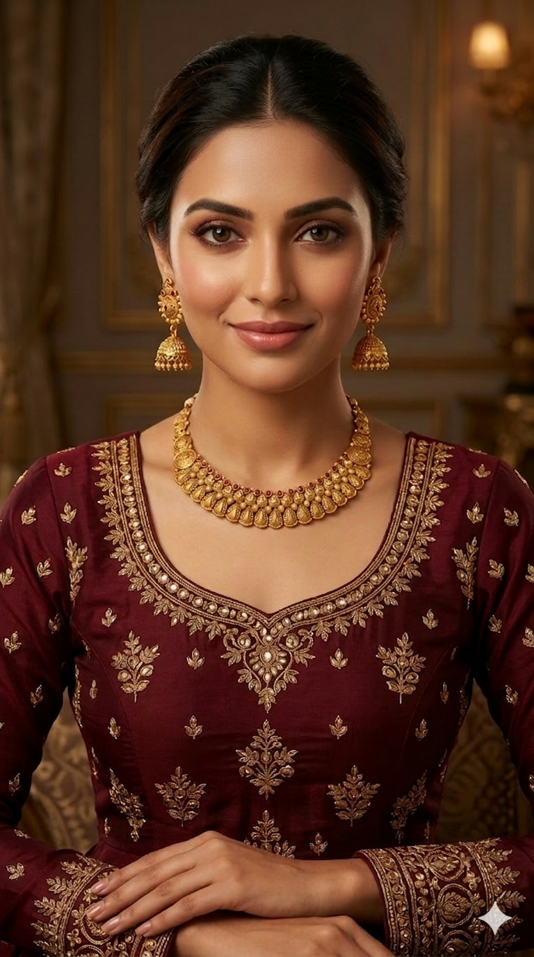 Gold Polki Ruby Necklace Jewellery Lucy Set