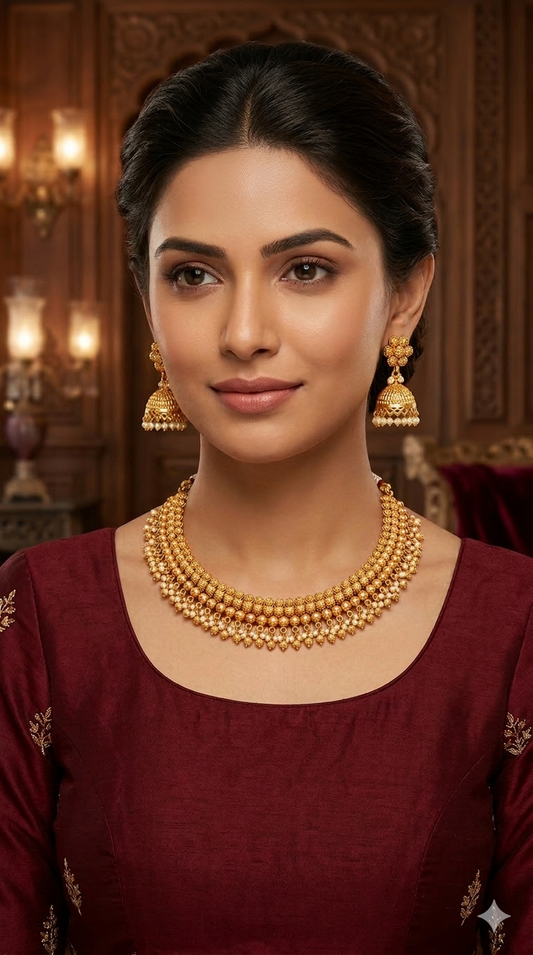 Gold Polki Necklace Jewellery Lucy Set