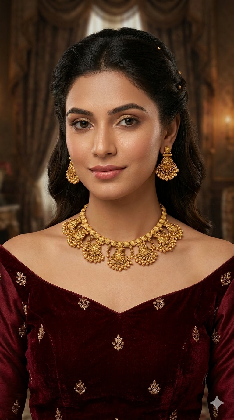 Gold Polki Necklace Jewellery Lucy Set