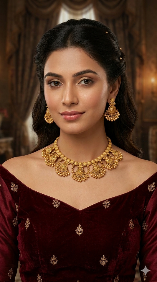 Gold Polki Necklace Jewellery Lucy Set