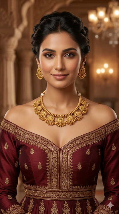Gold Polki Necklace Jewellery Lucy Set