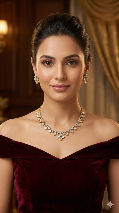 Antique Kundan Necklace Indian Jewelry Pumi Set