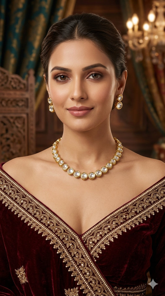 Antique Kundan Necklace Indian Jewelry Eiko Set