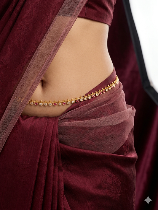 Gold Belly chain indian kamarbelt Dhanvi saree chain
