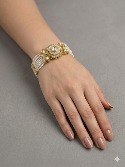 Indian Kundan Hand Bracelets Junia Jewellery
