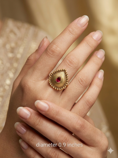 Gold Cocktail Izumi Indian Finger Rings