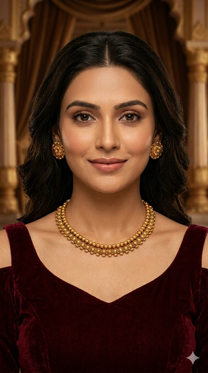 Gold polki Necklace set/ Gold Necklace Romy set