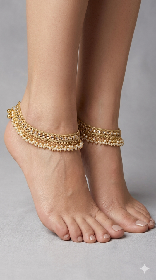 Gold Anklet Jhanjar Payal Heer Indian Jewellery